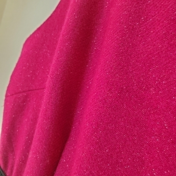 Emmelee Women's Wool Colorblock Sleeveless Gray & Magenta Dress with Pockets - Picture 5 of 16